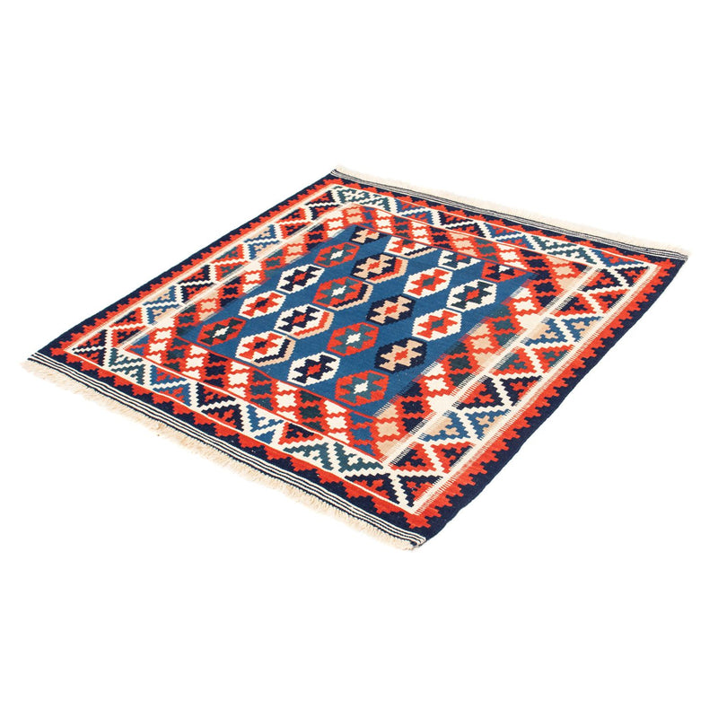Kelim tapijt - Oosters vierkant  - 105 x 105 cm - donkerblauw
