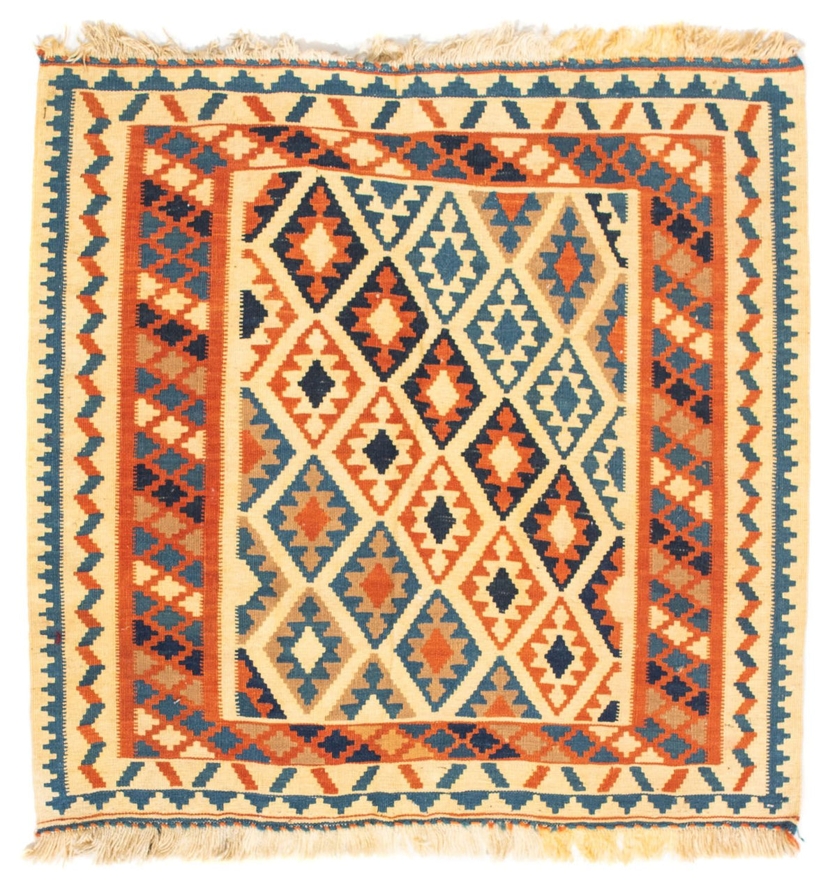 Kelim tapijt - Oosters vierkant  - 103 x 100 cm - beige