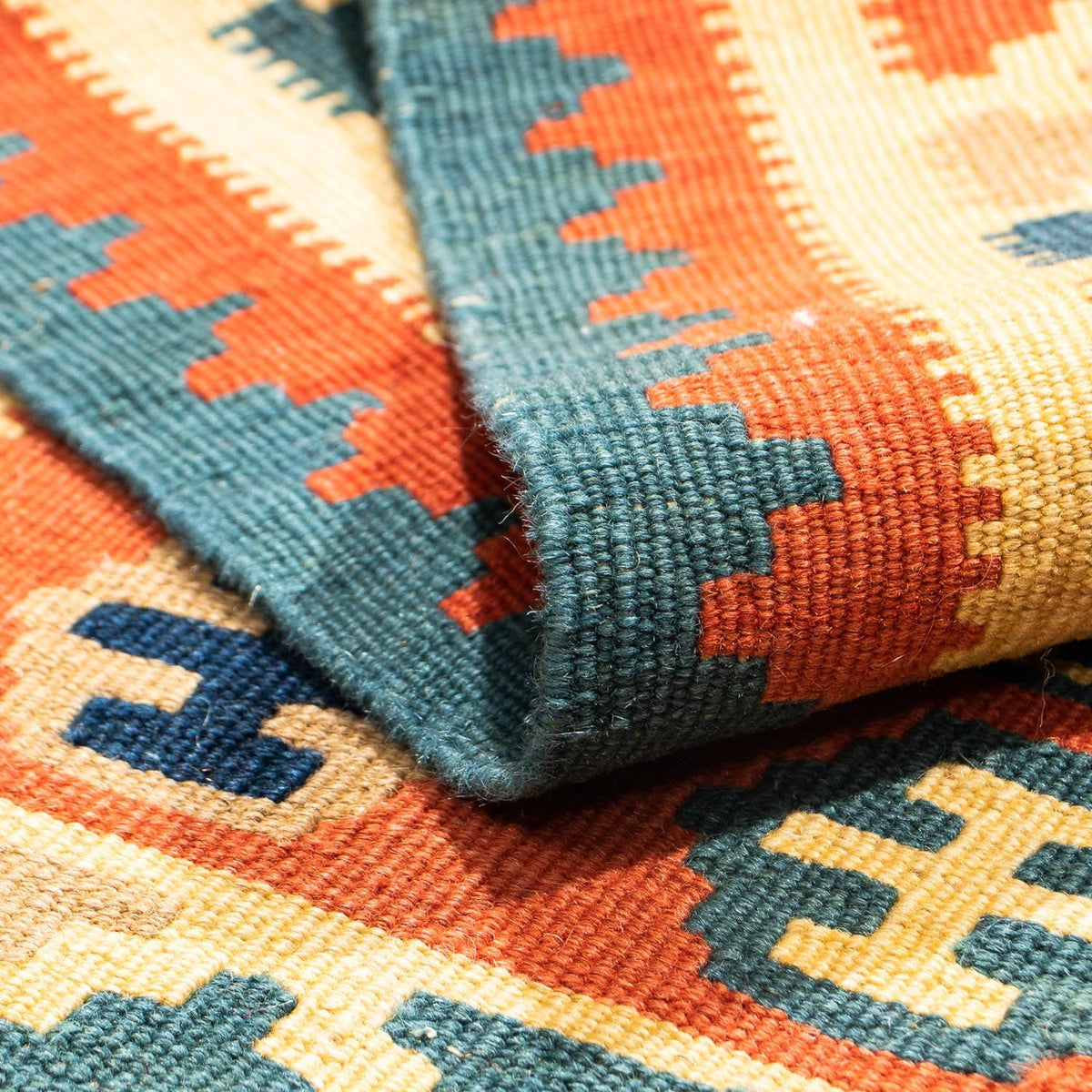 Kelim tapijt - Oosters vierkant  - 100 x 100 cm - veelkleurig