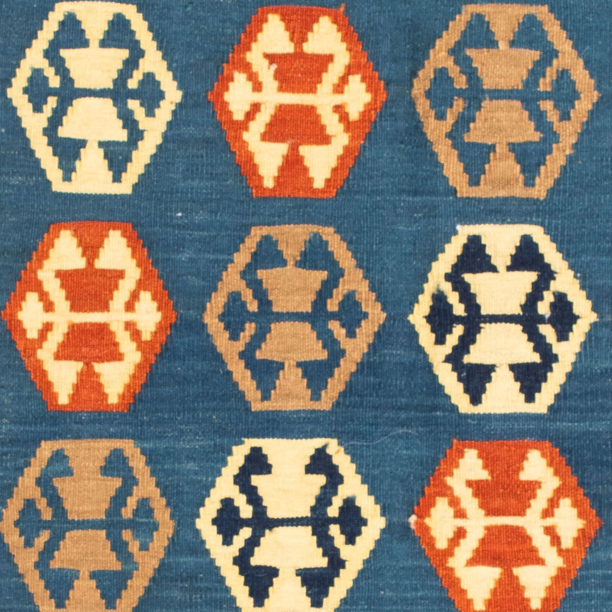 Kelim tapijt - Oosters vierkant  - 102 x 95 cm - donkerblauw