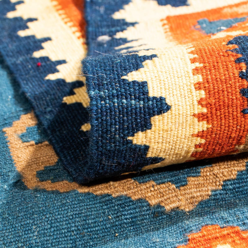 Kelim tapijt - Oosters vierkant  - 102 x 95 cm - donkerblauw