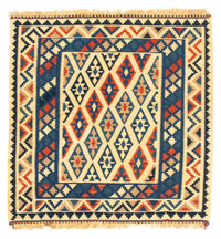 Kelim tapijt - Oosters vierkant  - 100 x 100 cm - beige