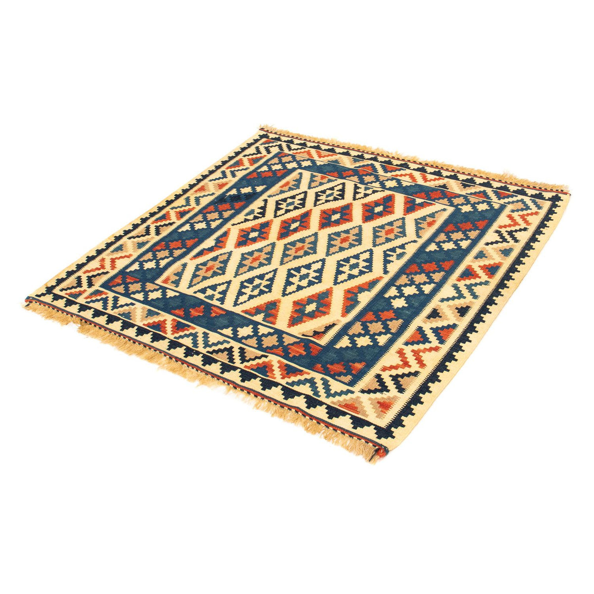 Kelim tapijt - Oosters vierkant  - 100 x 100 cm - beige