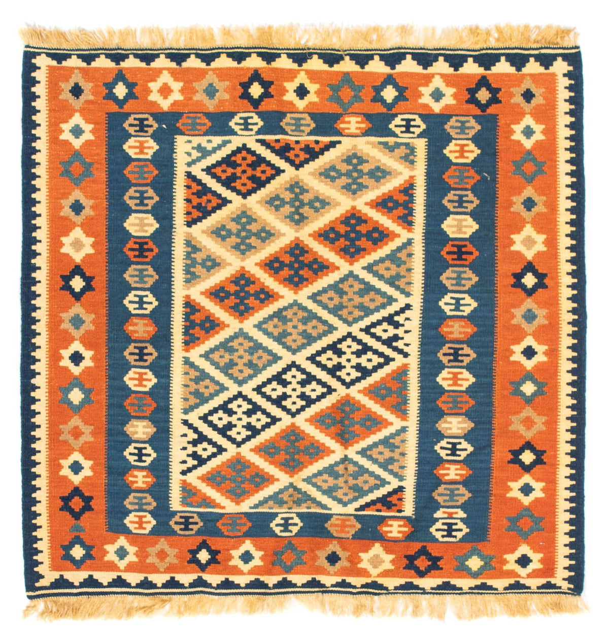 Kelim tapijt - Oosters vierkant  - 100 x 98 cm - veelkleurig