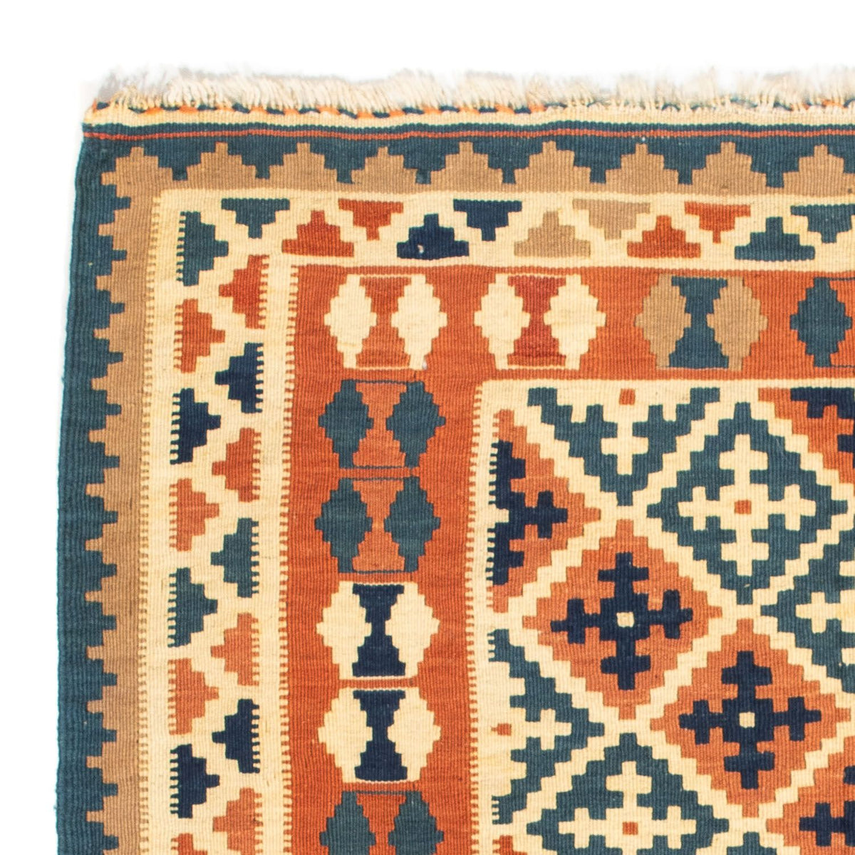 Kelim tapijt - Oosters vierkant  - 105 x 103 cm - oranje