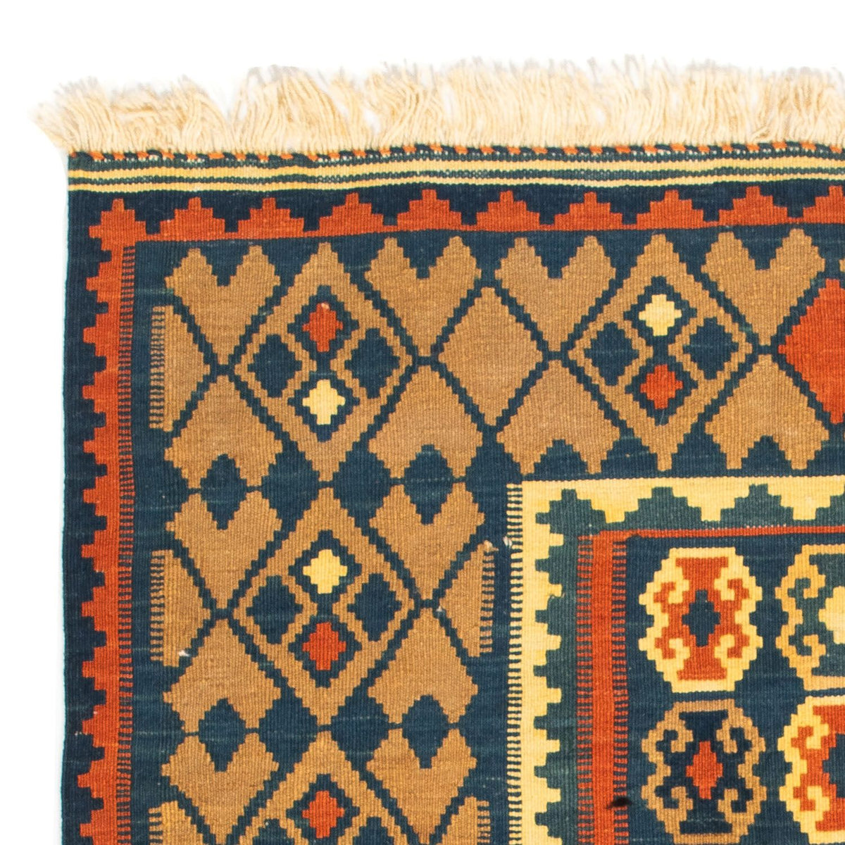 Kelim tapijt - Oosters vierkant  - 100 x 98 cm - donkerblauw