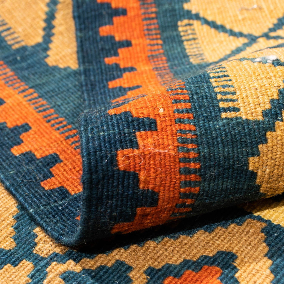 Kelim tapijt - Oosters vierkant  - 100 x 98 cm - donkerblauw