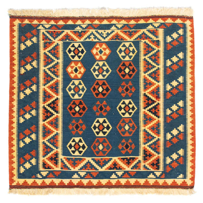 Kelim tapijt - Oosters vierkant  - 105 x 103 cm - donkerblauw