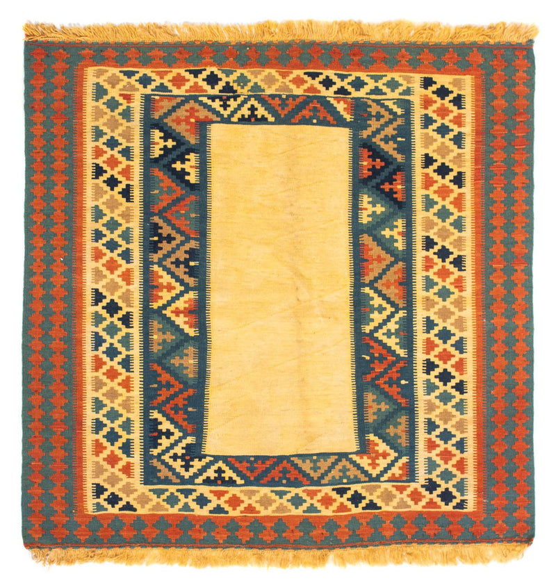 Kelim tapijt - Oosters vierkant  - 100 x 97 cm - beige