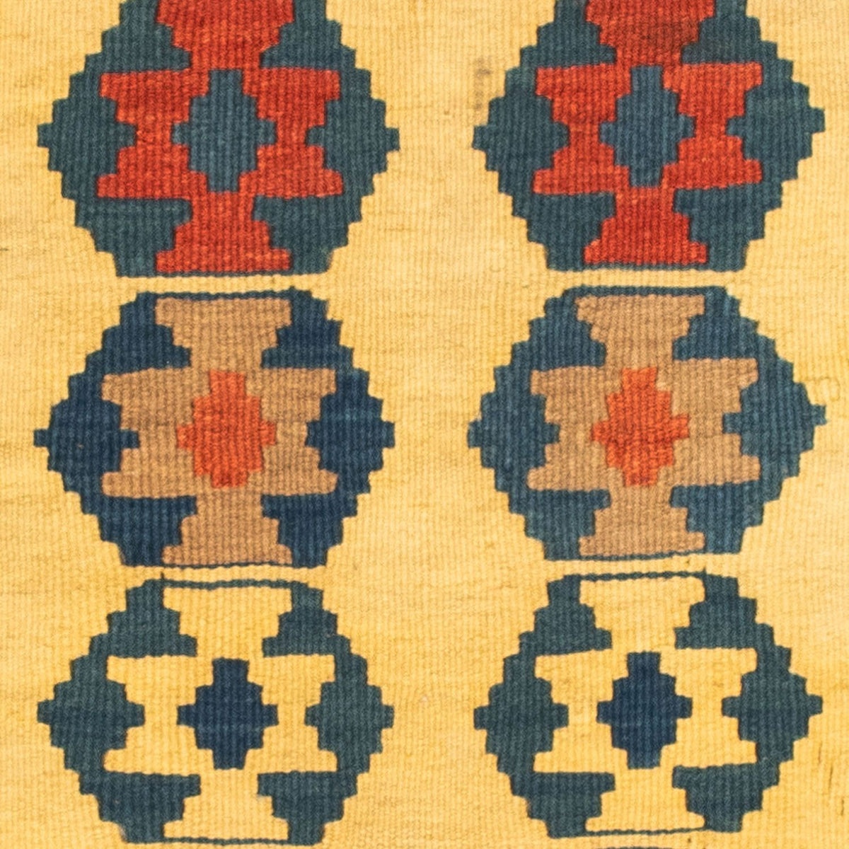 Kelim tapijt - Oosters vierkant  - 101 x 95 cm - goud