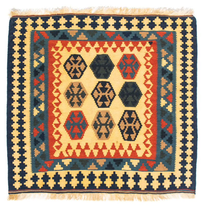 Kelim tapijt - Oosters vierkant  - 103 x 100 cm - donkerblauw