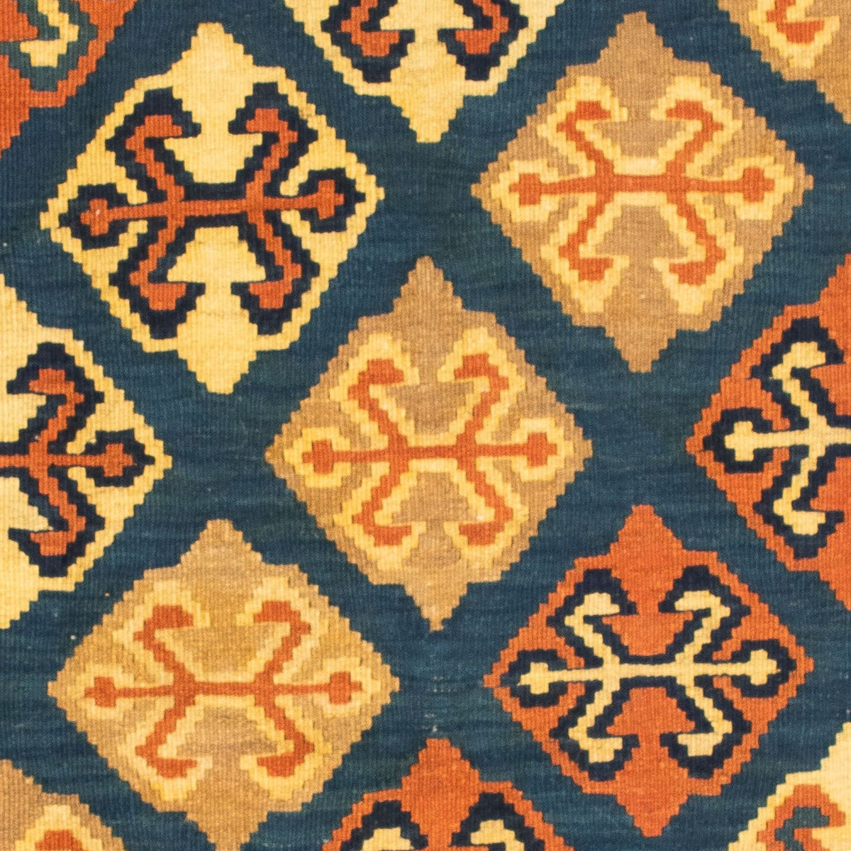 Kelim tapijt - Oosters vierkant  - 104 x 100 cm - donkerblauw