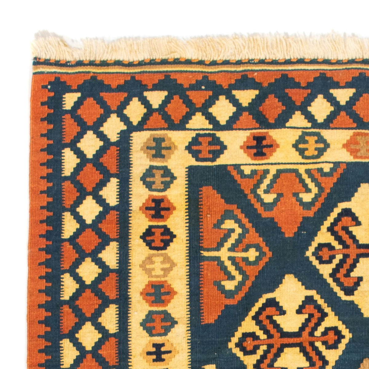 Kelim tapijt - Oosters vierkant  - 104 x 100 cm - donkerblauw