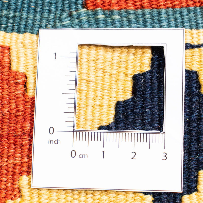 Kelim tapijt - Oosters vierkant  - 100 x 100 cm - blauw