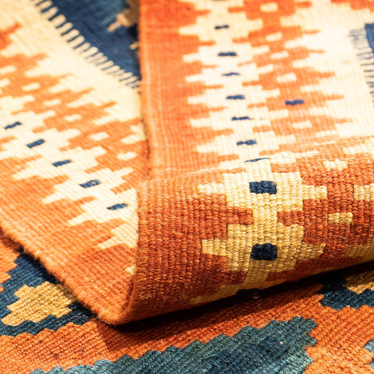 Kelim tapijt - Oosters vierkant  - 107 x 100 cm - roest