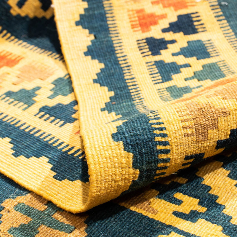 Kelim tapijt - Oosters vierkant  - 102 x 95 cm - geel