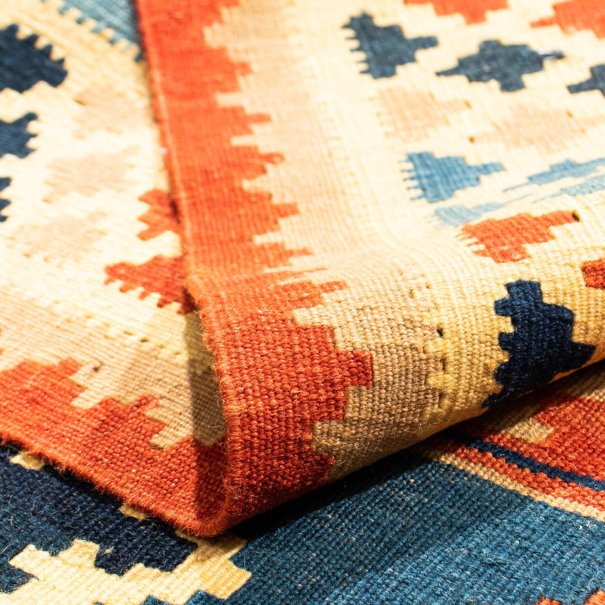 Kelim tapijt - Oosters vierkant  - 100 x 91 cm - veelkleurig