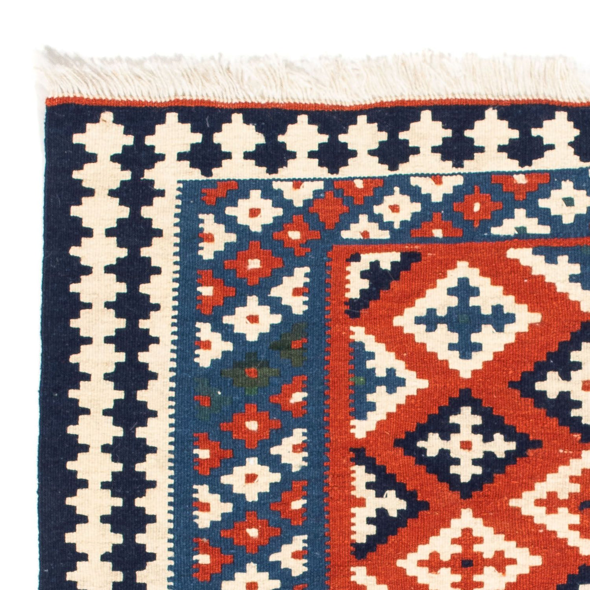 Kelim tapijt - Oosters vierkant  - 103 x 100 cm - donkerblauw