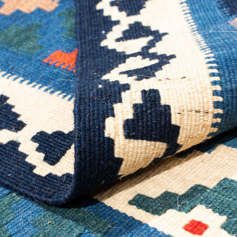 Kelim tapijt - Oosters vierkant  - 103 x 102 cm - lichtblauw