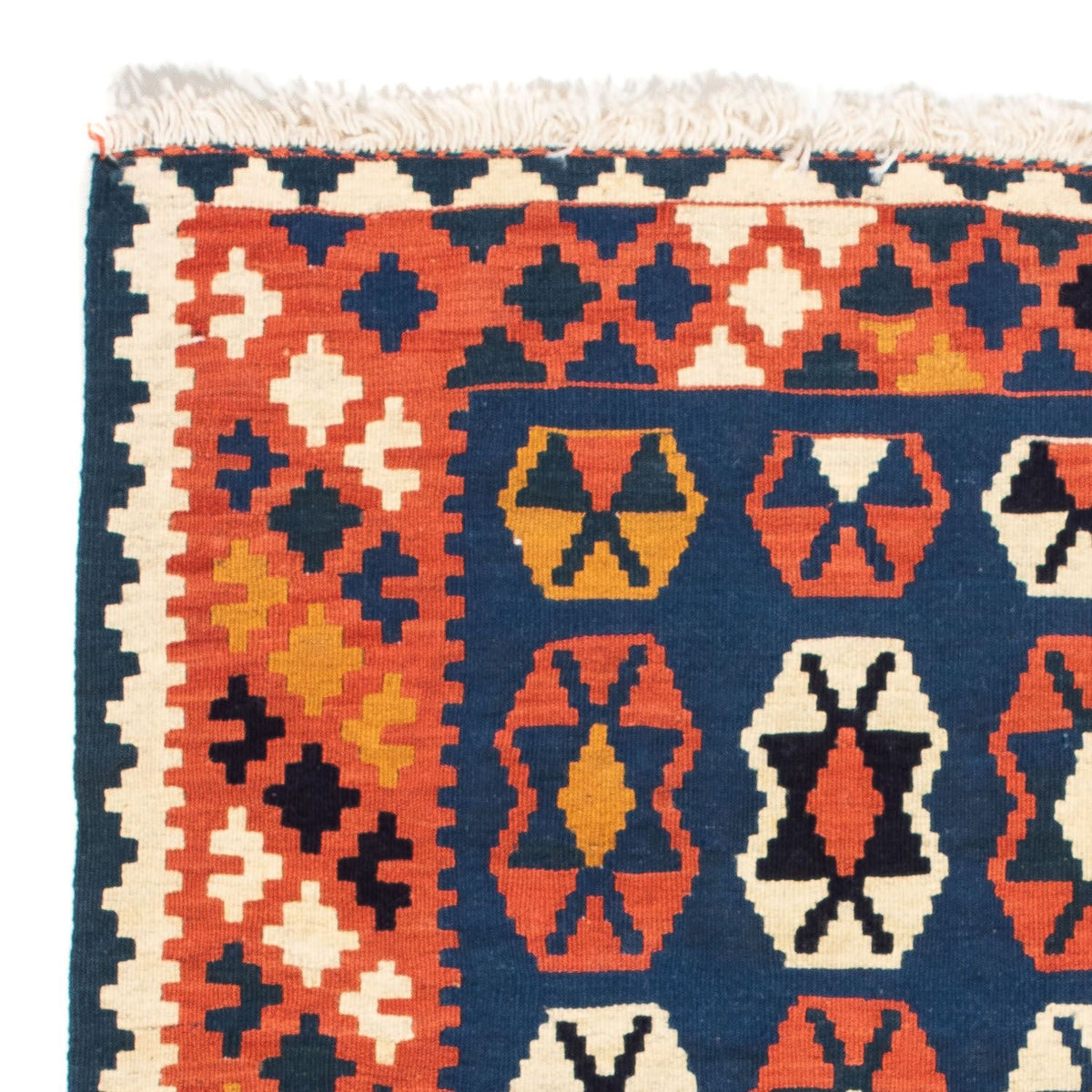 Kelim tapijt - Oosters vierkant  - 100 x 96 cm - donkerblauw