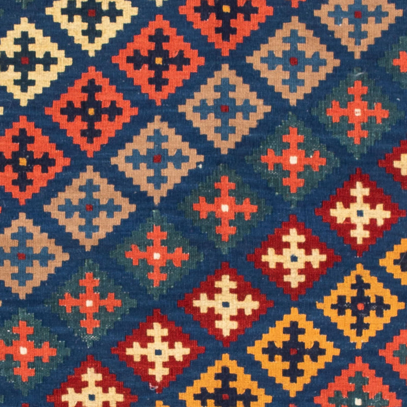 Kelim tapijt - Oosters vierkant  - 108 x 100 cm - donkerblauw