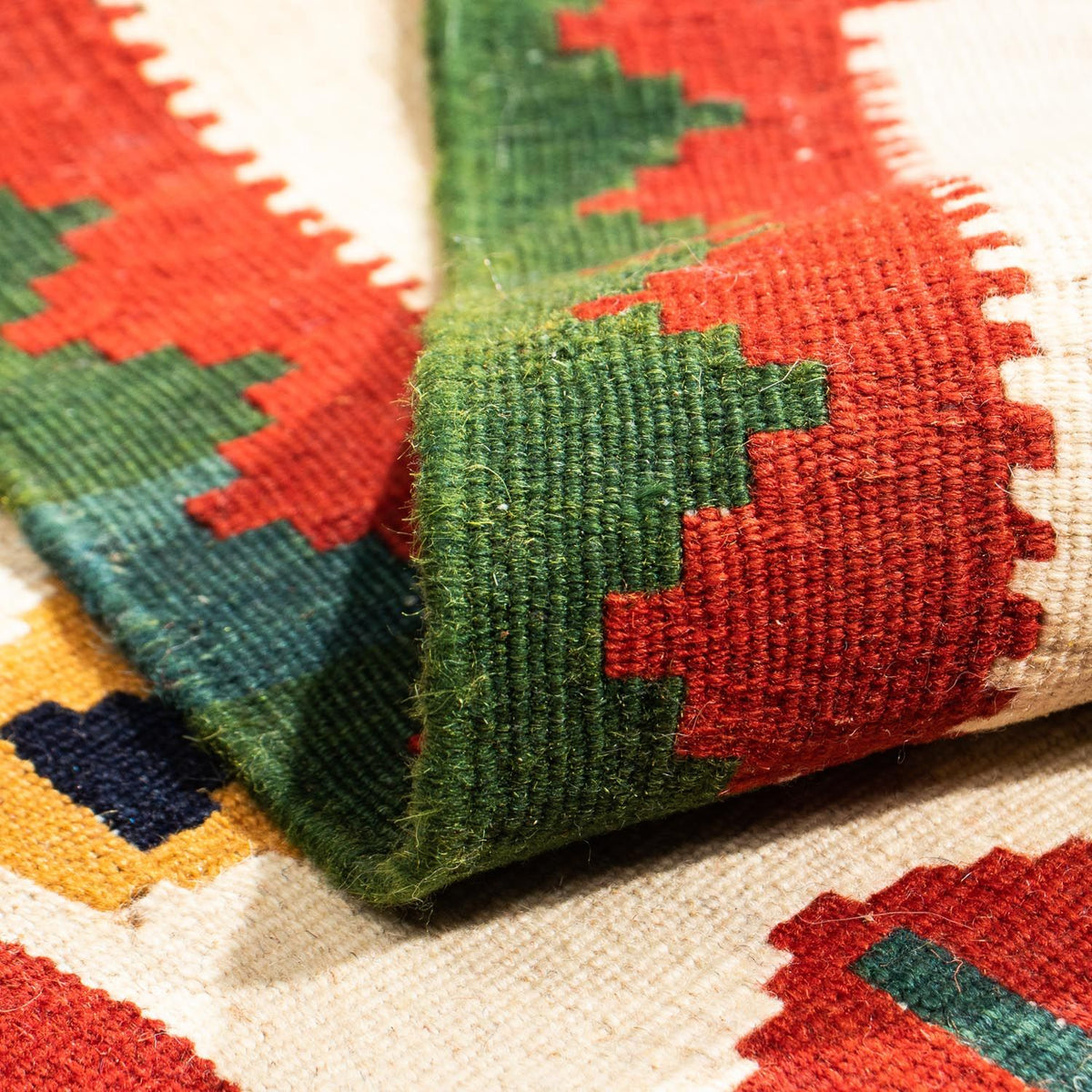 Kelim tapijt - Oosters vierkant  - 98 x 98 cm - donkerblauw