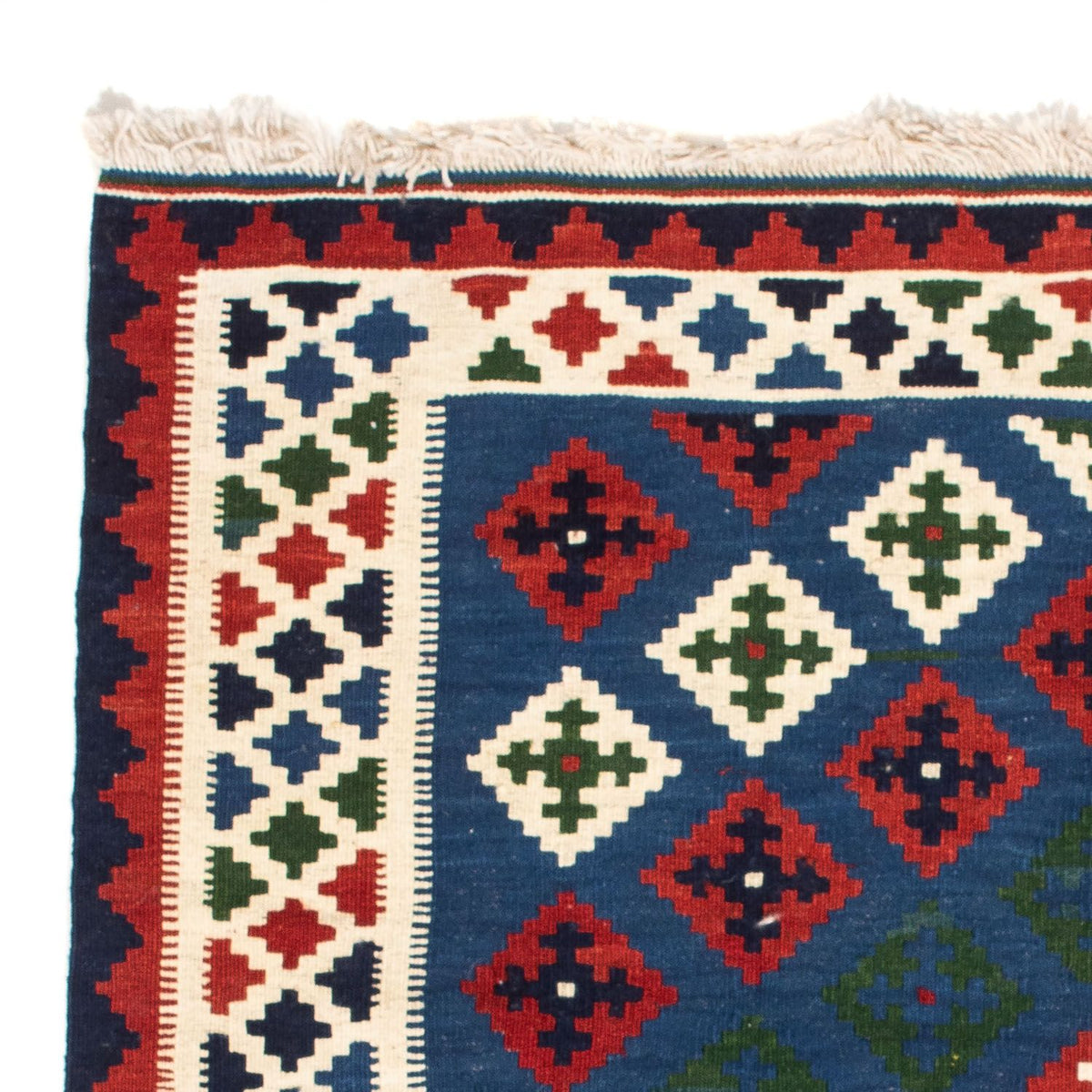 Kelim tapijt - Oosters vierkant  - 100 x 100 cm - donkerblauw