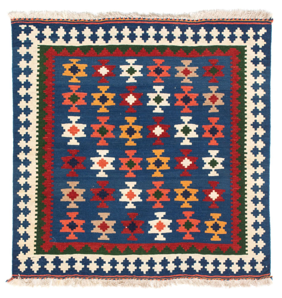 Kelim tapijt - Oosters vierkant  - 104 x 100 cm - donkerblauw