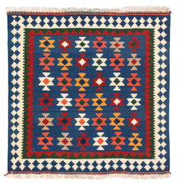 Kelim tapijt - Oosters vierkant  - 104 x 100 cm - donkerblauw