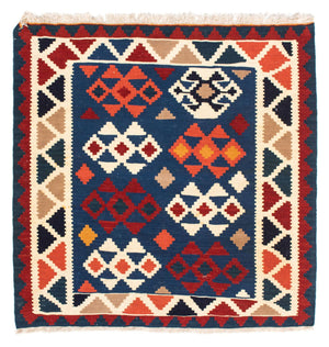 Kelim tapijt - Oosters vierkant  - 104 x 102 cm - donkerblauw