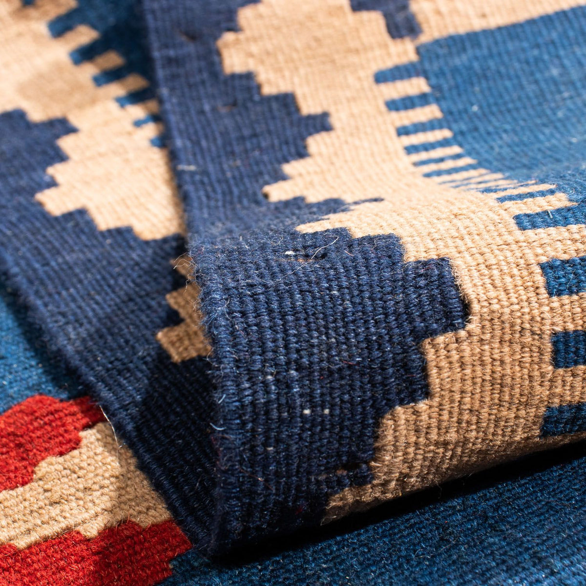 Kelim tapijt - Oosters vierkant  - 96 x 96 cm - donkerblauw