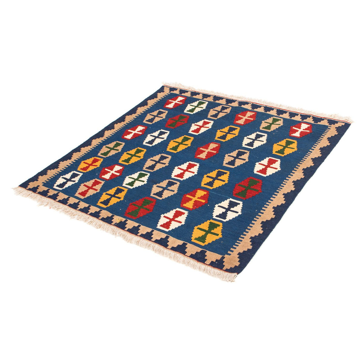 Kelim tapijt - Oosters vierkant  - 96 x 96 cm - donkerblauw