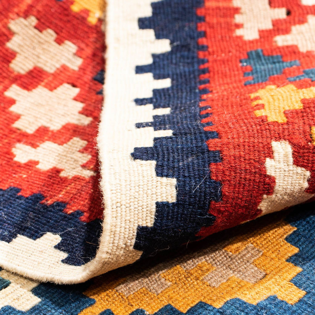 Kelim tapijt - Oosters vierkant  - 103 x 97 cm - donkerblauw