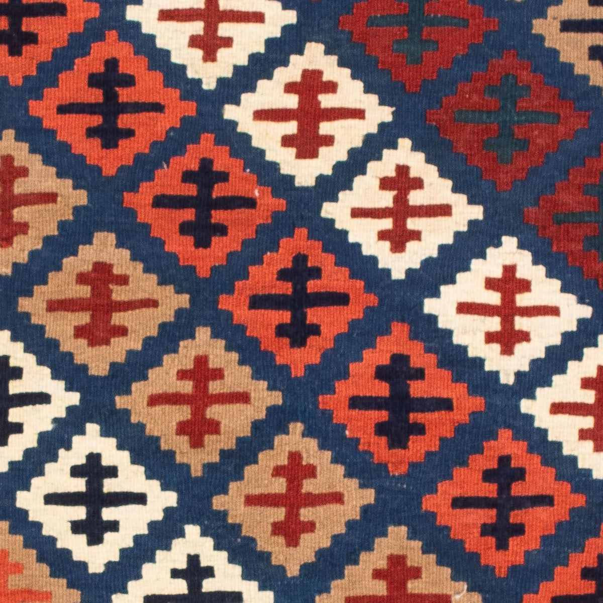 Kelim tapijt - Oosters vierkant  - 104 x 100 cm - donkerblauw