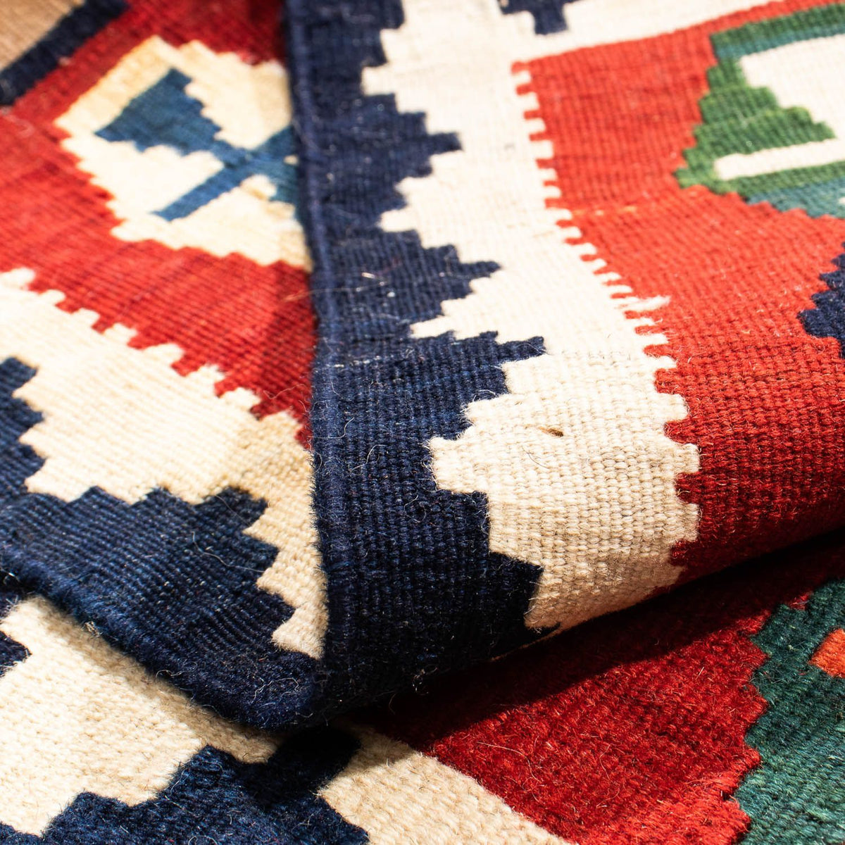 Kelim tapijt - Oosters vierkant  - 100 x 96 cm - donkerblauw