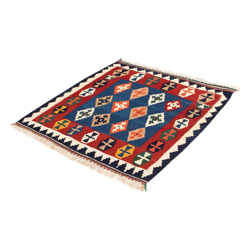 Kelim tapijt - Oosters vierkant  - 100 x 96 cm - donkerblauw