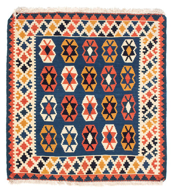 Kelim tapijt - Oosters vierkant  - 103 x 100 cm - donkerblauw