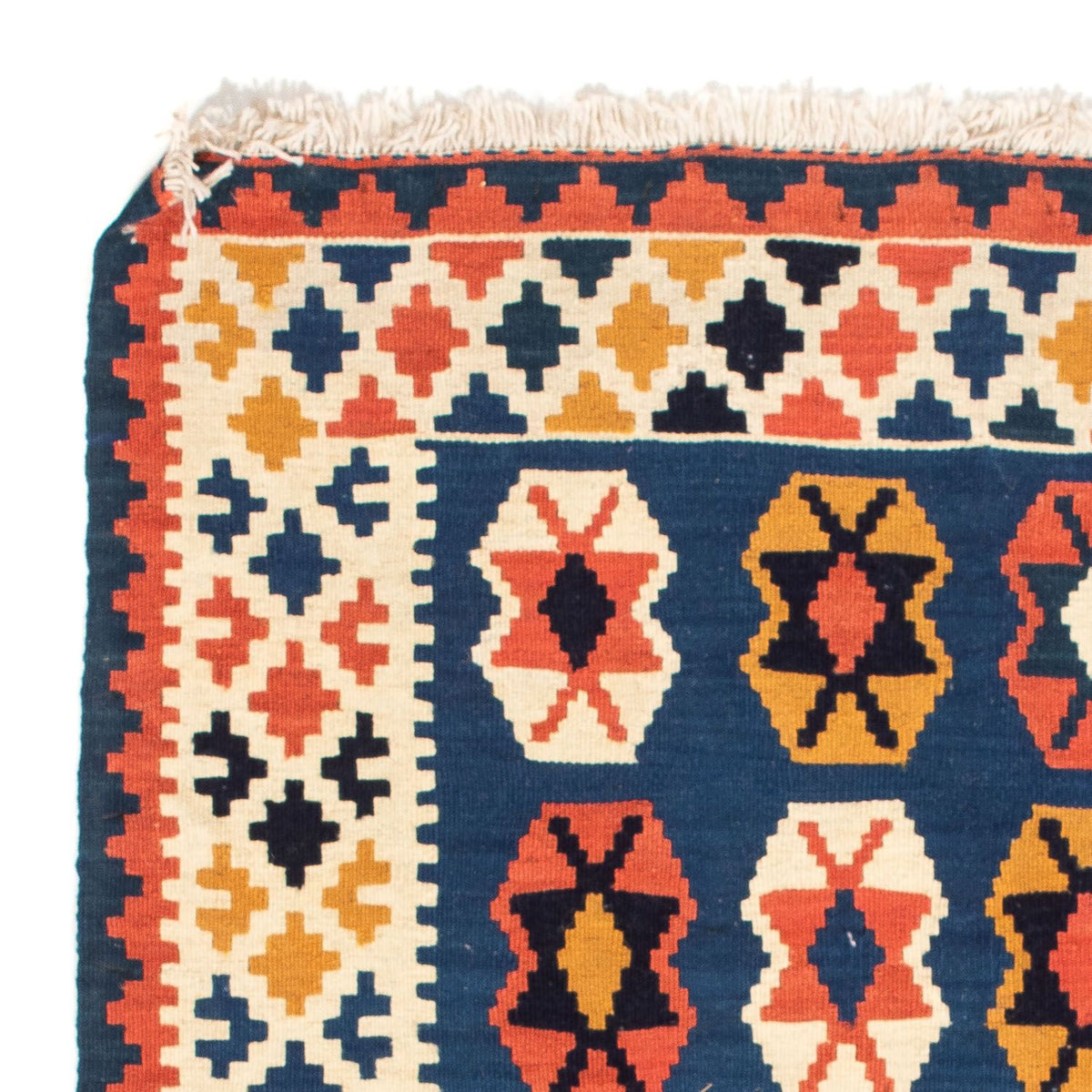 Kelim tapijt - Oosters vierkant  - 103 x 100 cm - donkerblauw