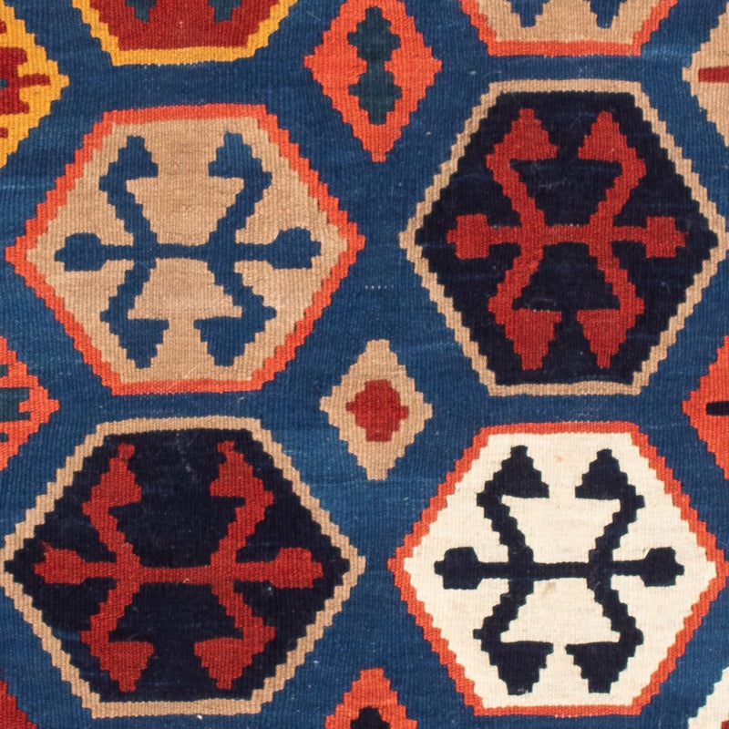 Kelim tapijt - Oosters vierkant  - 102 x 100 cm - blauw