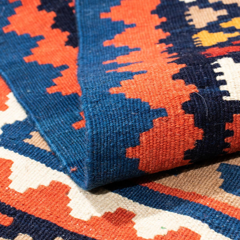 Kelim tapijt - Oosters vierkant  - 102 x 100 cm - blauw