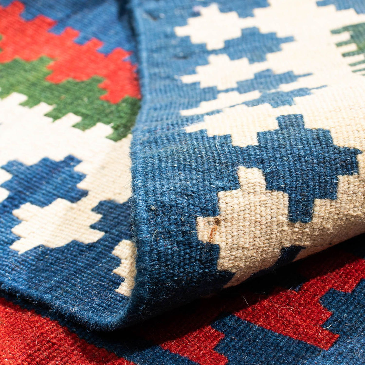 Kelim tapijt - Oosters vierkant  - 103 x 100 cm - donkerblauw