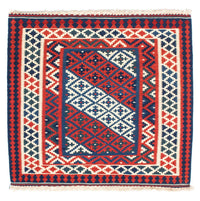 Kelim tapijt - Oosters vierkant  - 100 x 95 cm - donkerblauw