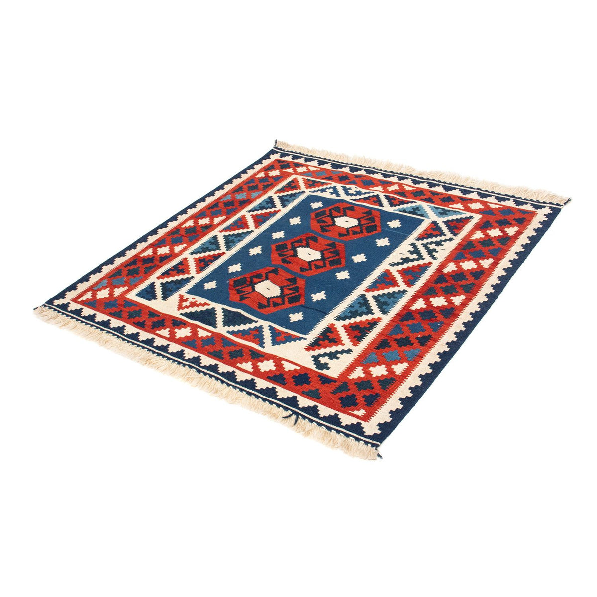 Kelim tapijt - Oosters vierkant  - 105 x 104 cm - donkerblauw