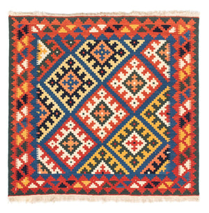 Kelim tapijt - Oosters vierkant  - 104 x 100 cm - donkerblauw