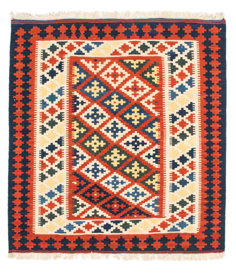 Kelim tapijt - Oosters vierkant  - 107 x 100 cm - donkerrood