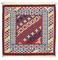 Kelim tapijt - Oosters vierkant  - 105 x 103 cm - rood