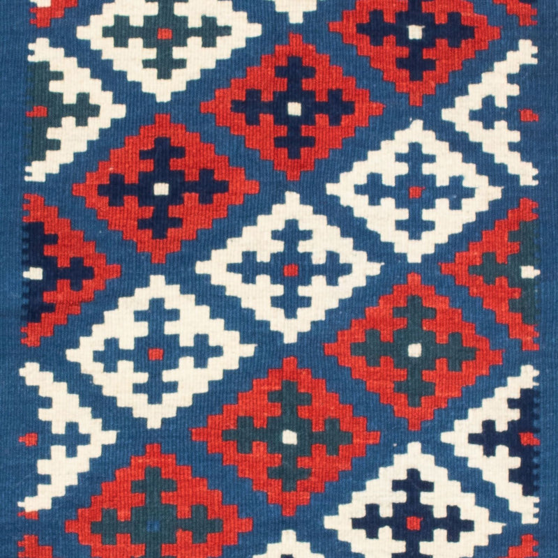 Kelim tapijt - Oosters vierkant  - 106 x 103 cm - donkerblauw