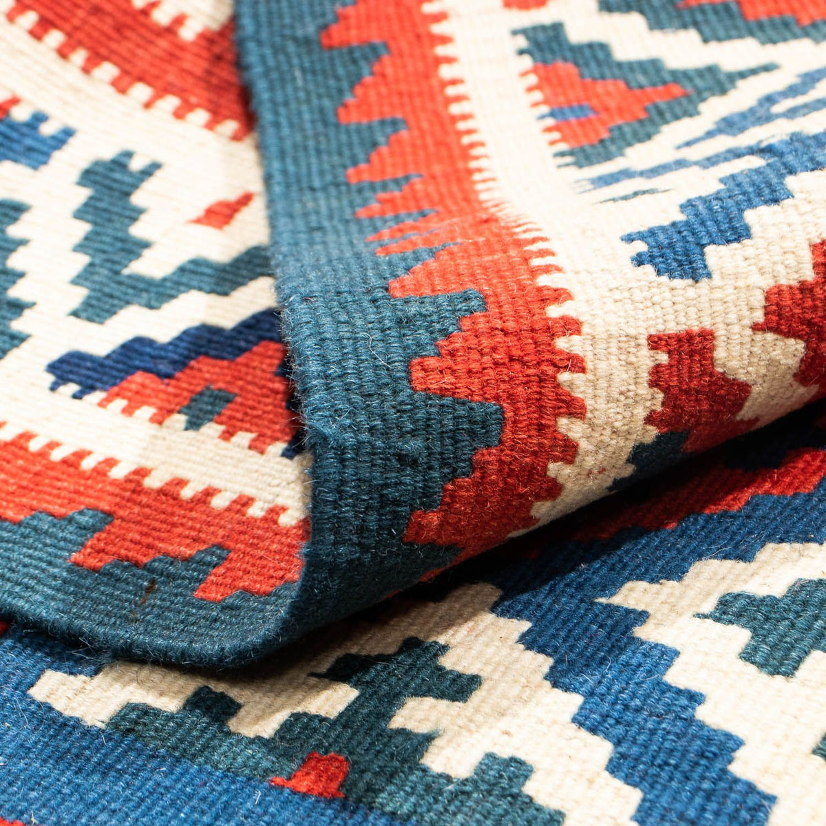 Kelim tapijt - Oosters vierkant  - 106 x 103 cm - donkerblauw