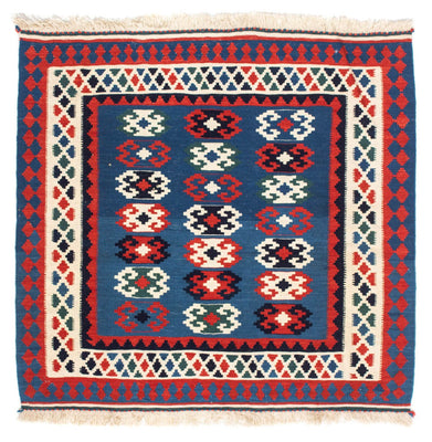 Kelim tapijt - Oosters vierkant  - 100 x 98 cm - donkerblauw