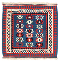 Kelim tapijt - Oosters vierkant  - 100 x 98 cm - donkerblauw